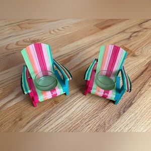 Margaritaville Adirondack striped chairs tea light holder yankee candle